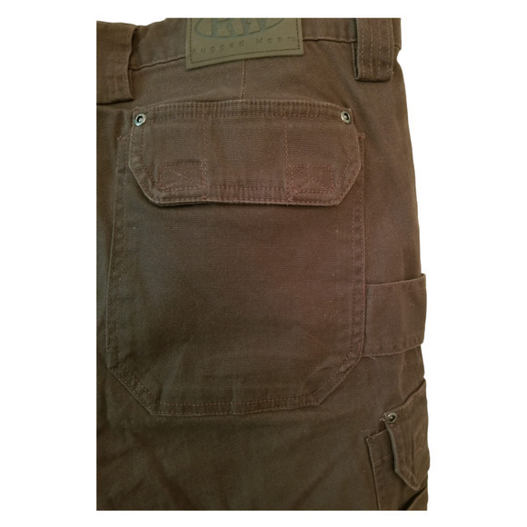 RW Rugged‎ Wear Men's Flex Cargo Shorts Brown Size 36Wx22L, Inseam 11 in - Picture 7 of 8